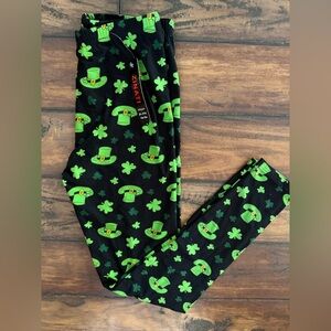 Women's St. Patrick's Day Leggings - Black and Green NWT